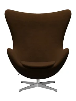 Fritz Hansen Ægget, sort læder/aluminium af Arne Jacobsen><noscript><img width=