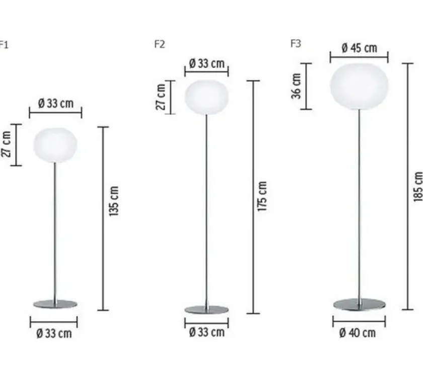 Flos Glo-Ball F, Silver Gulvlampe fra> Gulvlamper|Spots