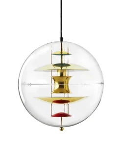 Verpan Globe, Brass Finish pendel Ø40 af Verner Panton> Pendler|Spots