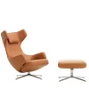 Vitra Grand Repos Lænestol inkl. Fodskammel, cognac (Premium Læder) fra> Fodskamler|Lænestole