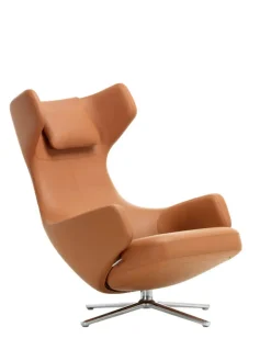Vitra Grand Repos Lænestol inkl. Fodskammel, cognac (Premium Læder) fra><noscript><img width=