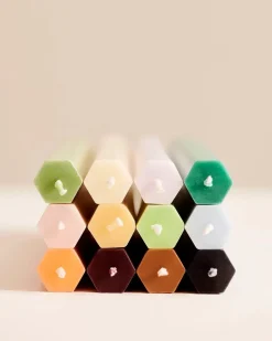 HAY Hexagon Candle 4 Stk., dark fra> Stearinlys