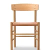 Fredericia Furniture J39 Folkestolen Sædepolstret, Cognac Læder af Børge Mogensen> Spisebordsstole