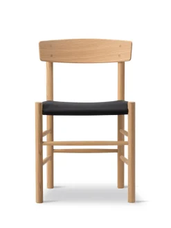 Fredericia Furniture J39 Folkestolen Sædepolstret, Cognac Læder af Børge Mogensen><noscript><img width=