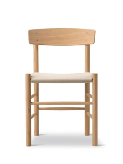 Fredericia Furniture J39 Folkestolen Sædepolstret, Cognac Læder af Børge Mogensen><noscript><img width=