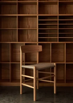 Fredericia Furniture J39 Folkestolen Sædepolstret, Cognac Læder af Børge Mogensen><noscript><img width=