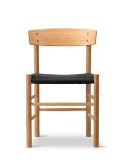 Fredericia Furniture J39 Folkestolen Sædepolstret, Natur Canvas af Børge Mogensen><noscript><img width=