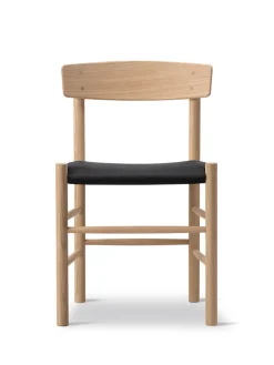 Fredericia Furniture J39 Folkestolen Sædepolstret, Natur Canvas af Børge Mogensen><noscript><img width=