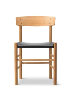 Fredericia Furniture J39 Folkestolen Sædepolstret, Natur Canvas af Børge Mogensen><noscript><img width=