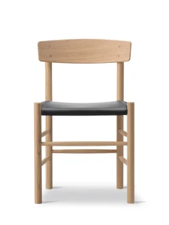 Fredericia Furniture J39 Folkestolen Sædepolstret, Natur Canvas af Børge Mogensen><noscript><img width=