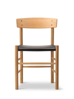 Fredericia Furniture J39 Folkestolen Sædepolstret, Natur Canvas af Børge Mogensen><noscript><img width=