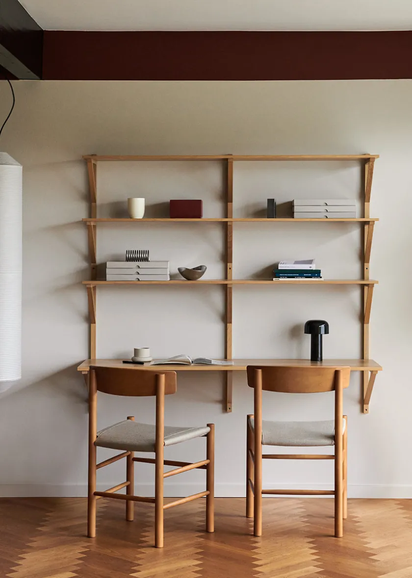 Fredericia Furniture J39 Folkestolen Sædepolstret, Sort Canvas af Børge Mogensen> Spisebordsstole
