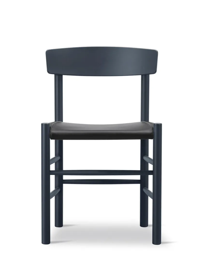 Fredericia Furniture J39 Folkestolen Sædepolstret, Sort Canvas af Børge Mogensen> Spisebordsstole