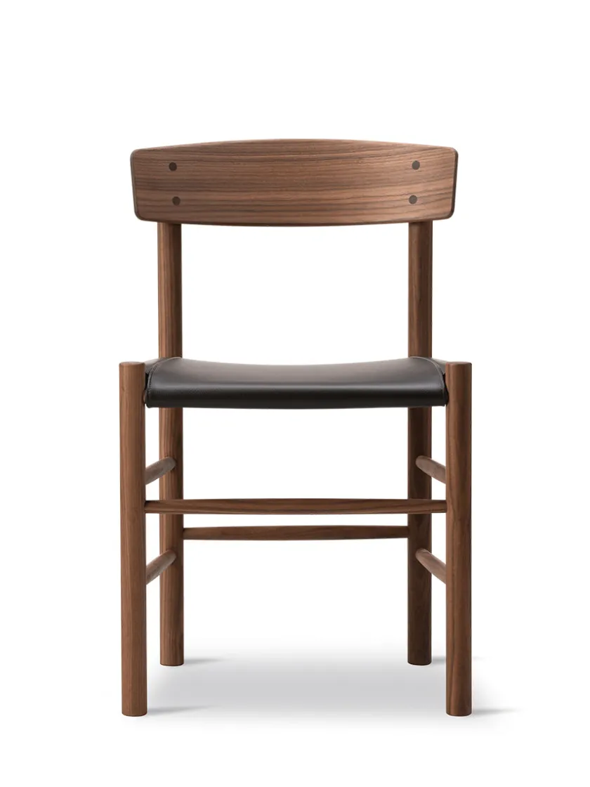 Fredericia Furniture J39 Folkestolen Sædepolstret, Sort Canvas af Børge Mogensen> Spisebordsstole