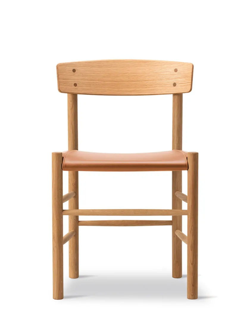 Fredericia Furniture J39 Folkestolen Sædepolstret, Sort Canvas af Børge Mogensen> Spisebordsstole