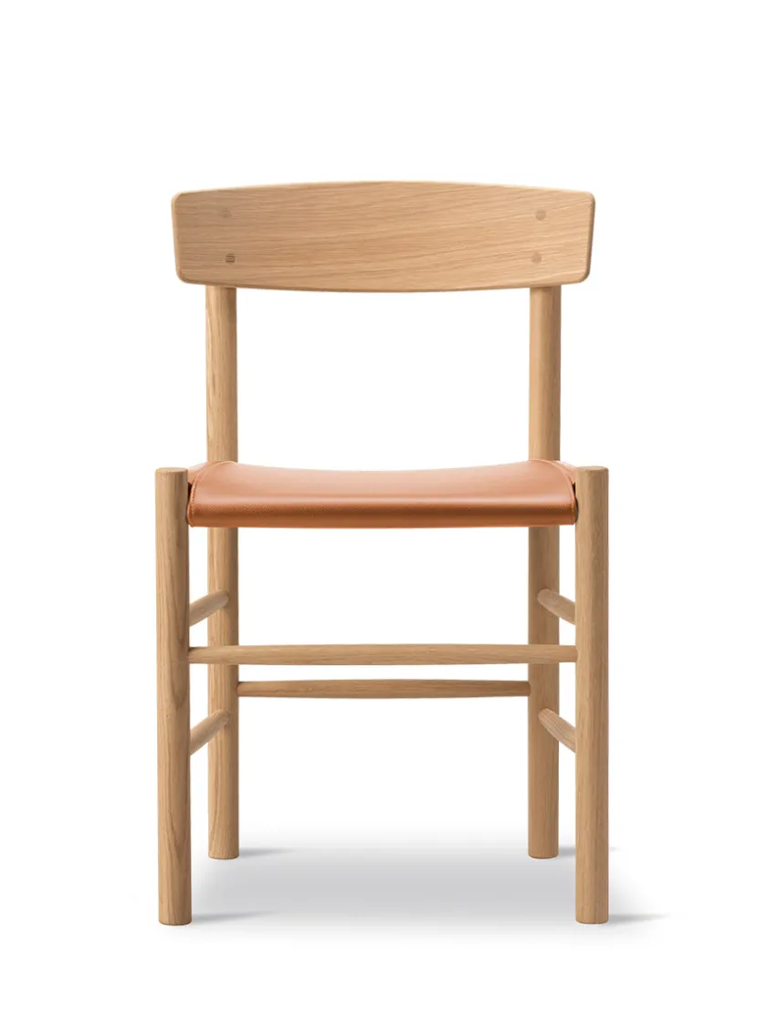 Fredericia Furniture J39 Folkestolen Sædepolstret, Sort Canvas af Børge Mogensen> Spisebordsstole