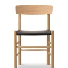 Fredericia Furniture J39 Folkestolen Sædepolstret, Mørkebrun Læder af Børge Mogensen> Spisebordsstole