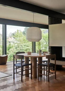 Fredericia Furniture J39 Folkestolen Sædepolstret, Sort Læder af Børge Mogensen><noscript><img width=