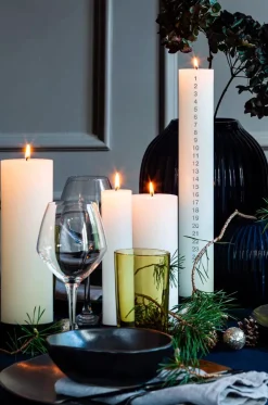 Kunstindustrien Kalenderlys, sølv tal fra> Kalenderlys & Julelysestager|Stearinlys