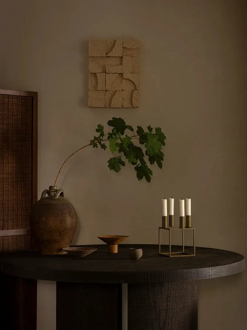 Audo Copenhagen Kubus 4 Lysestage, bruneret kobber fra> Adventsstager|Lysestager