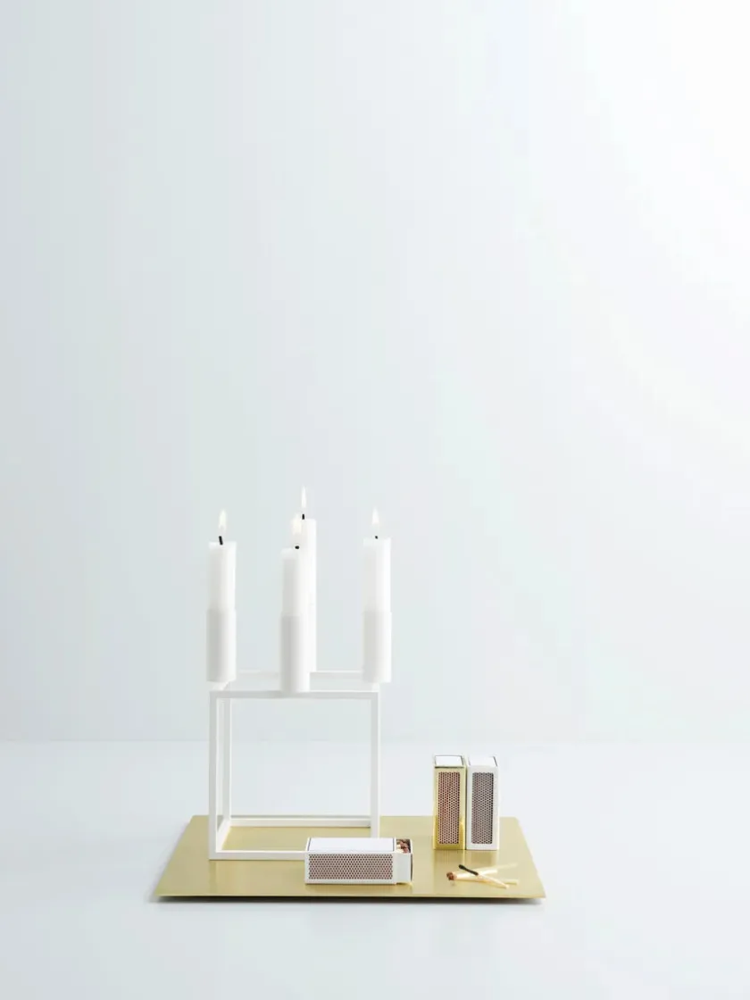 Audo Copenhagen Kubus 4 Lysestage, olive fra> Adventsstager|Lysestager