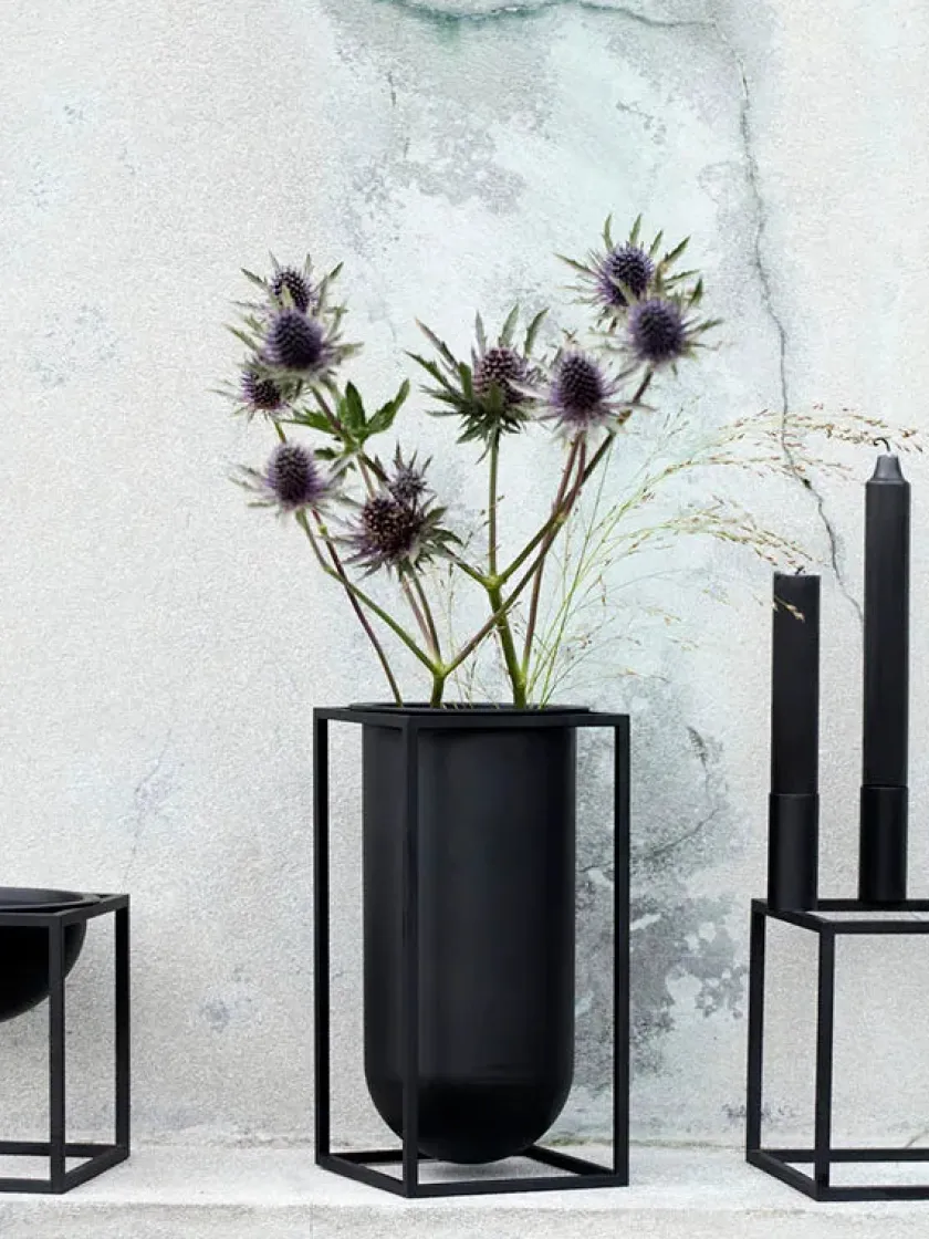 Audo Copenhagen Kubus Vase Lolo, sort fra> Vaser