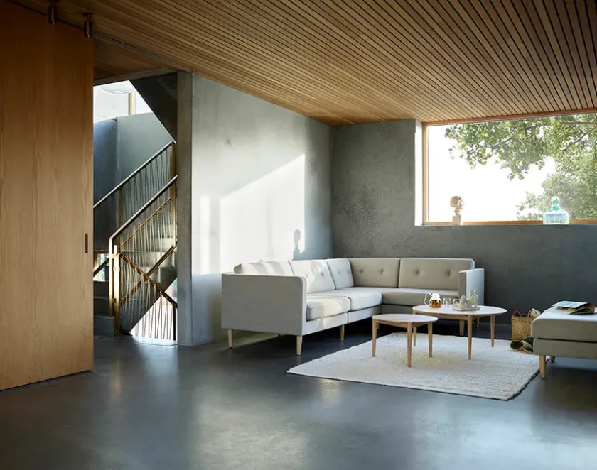 FDB Møbler L42 Firhøj Hjørnesofa 4-Personers, beige fra> Sofaer
