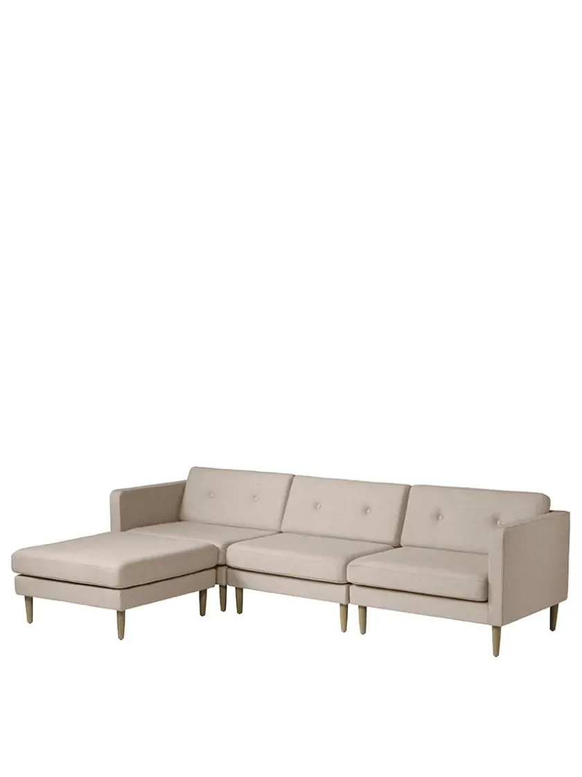 FDB Møbler L42 Firhøj Sofa 3-Personers m. chaiselong, beige fra> Sofaer