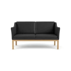 FDB Møbler L45 MK154 2 pers. sofa, sort læder af Mogens Koch> Sofaer