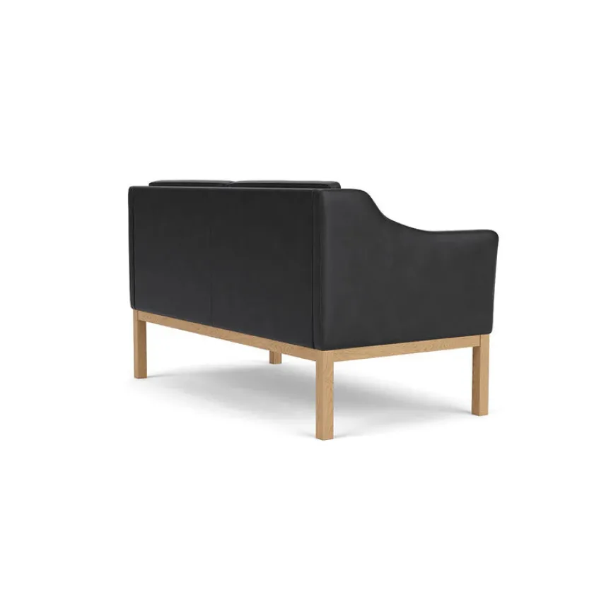FDB Møbler L45 MK154 2 pers. sofa, sort læder af Mogens Koch> Sofaer