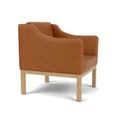 FDB Møbler L46 MK155 lænestol, sort læder af Mogens Koch><noscript><img width=