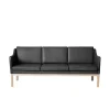 FDB Møbler L43 MK46 Sofa, sort læder af Mogens Koch> Sofaer