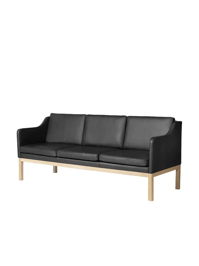 FDB Møbler L43 MK46 Sofa, sort læder af Mogens Koch> Sofaer