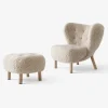 &Tradition Little Petra inkl. skammel, Sheepskin Moonlight fra> Lænestole
