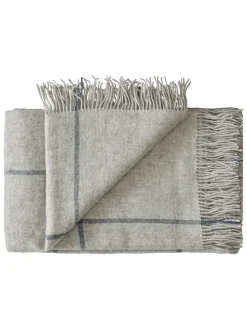 Silkeborg Uldspinderi Mandø Plaid, nordic grey fra> Puder Og Plaider