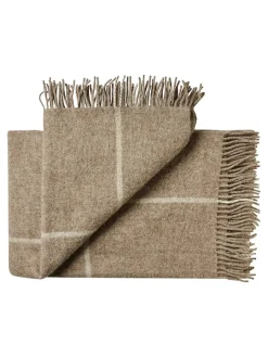 Silkeborg Uldspinderi Mandø Plaid, oak brown fra> Puder Og Plaider