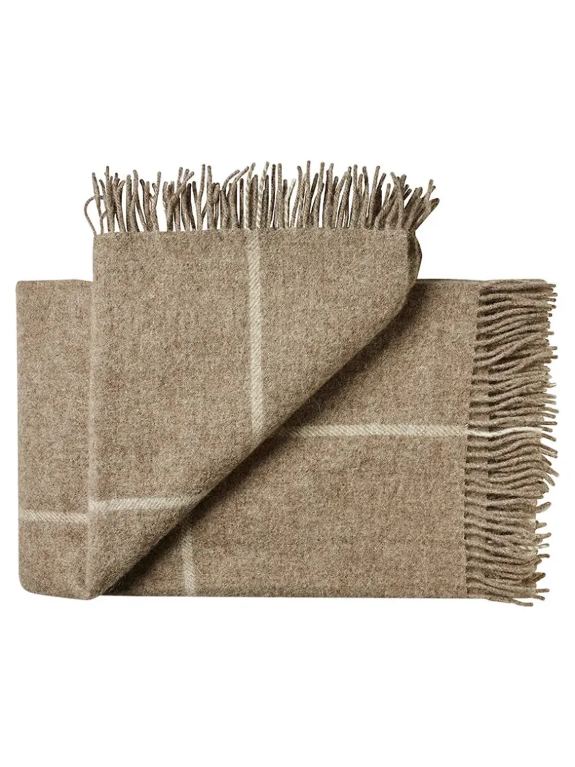 Silkeborg Uldspinderi Mandø Plaid, oak brown fra> Puder Og Plaider
