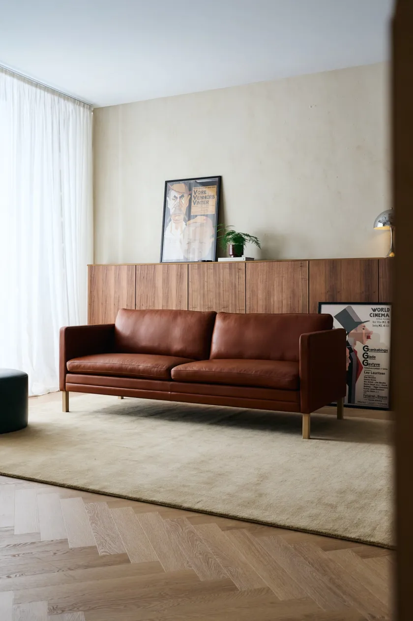 Mogens Hansen MH276 4 pers. sofa i Baltique anilinlæder fra> Sofaer