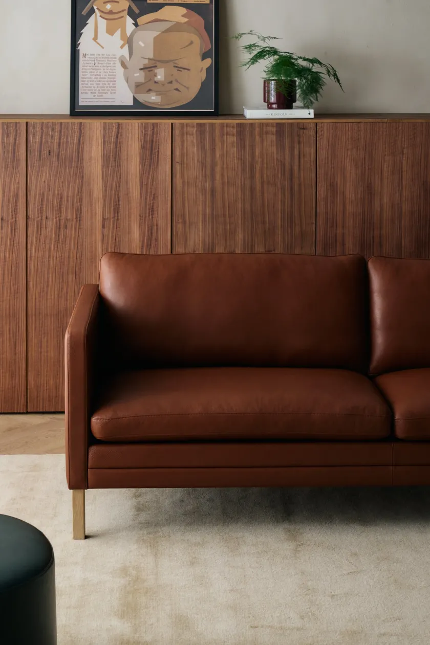 Mogens Hansen MH276 4 pers. sofa i Baltique anilinlæder fra> Sofaer