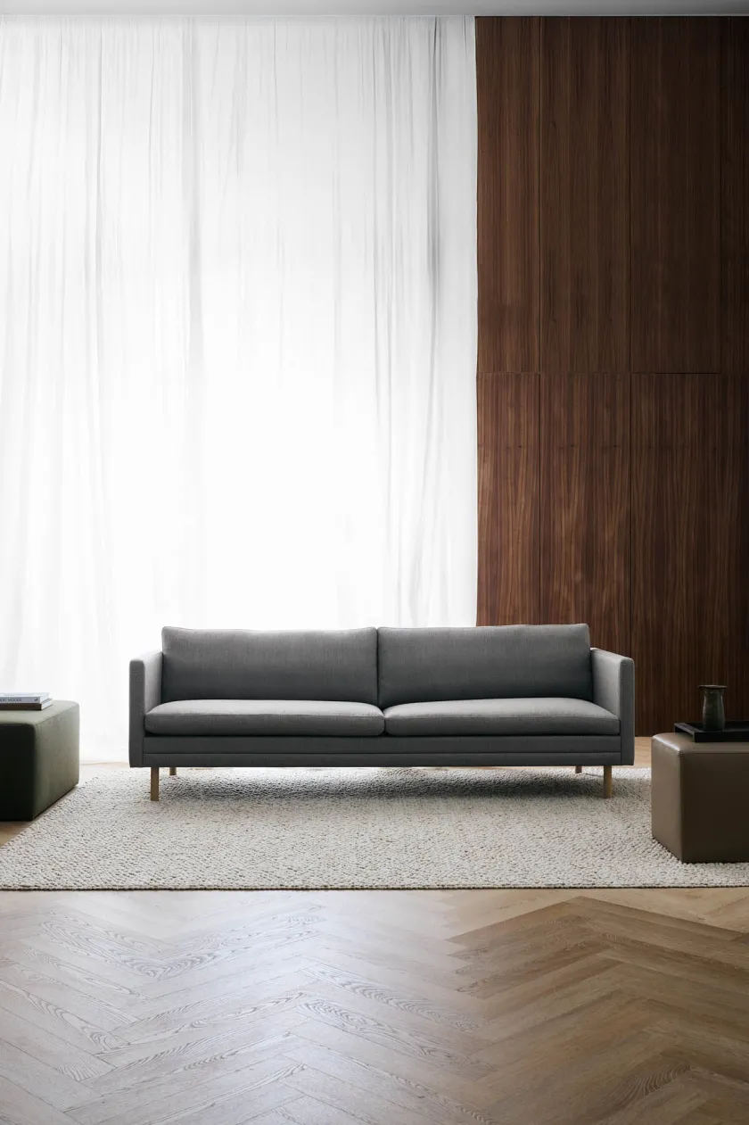 Mogens Hansen MH276 4 pers. sofa i Baltique anilinlæder fra> Sofaer