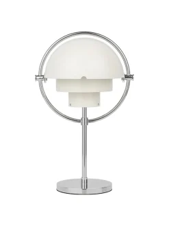 GUBI Multi-Lite Portable Bordlampe, krom/hvid fra> Portable Lamper|Spots