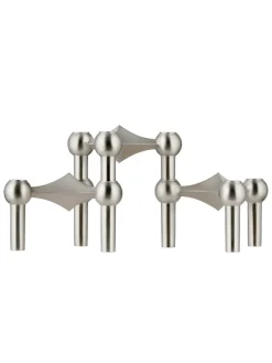 STOFF Nagel Nagel Lysestage, børstet krom fra><noscript><img width=