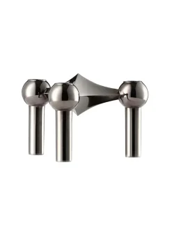 STOFF Nagel Nagel Lysestage, børstet krom fra><noscript><img width=