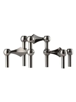 STOFF Nagel Nagel Lysestage, børstet krom fra><noscript><img width=