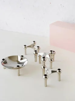 STOFF Nagel Nagel Lysestage, børstet messing fra><noscript><img width=