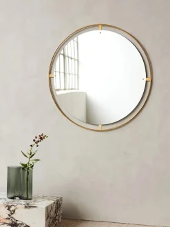 Audo Copenhagen Nimbus Mirror Ø110, brass fra><noscript><img width=