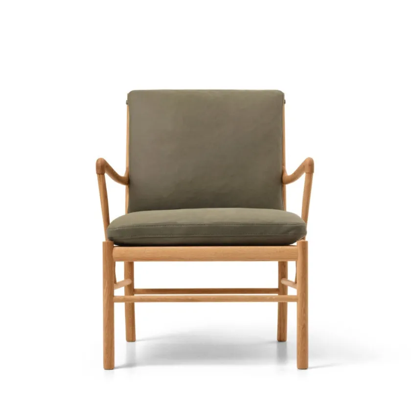 Carl Hansen & Søn OW149 Colonial lænestol, eg olie, Terra-læder af Ole Wanscher> Loungestole|Lænestole