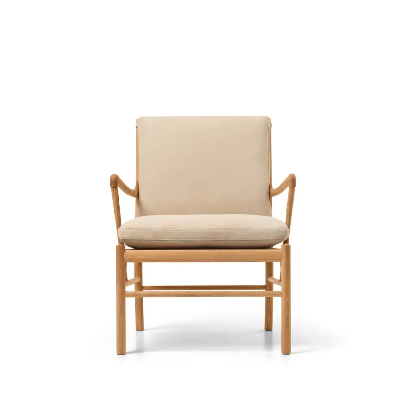 Carl Hansen & Søn OW149 Colonial lænestol, eg olie, Terra-læder af Ole Wanscher> Loungestole|Lænestole