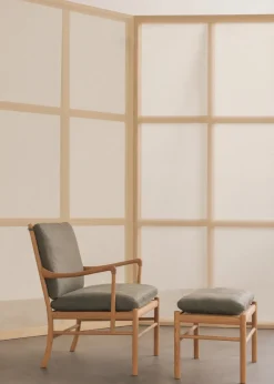 Carl Hansen & Søn OW149 Colonial lænestol, valnød olie, Terra-læder af Ole Wanscher><noscript><img width=