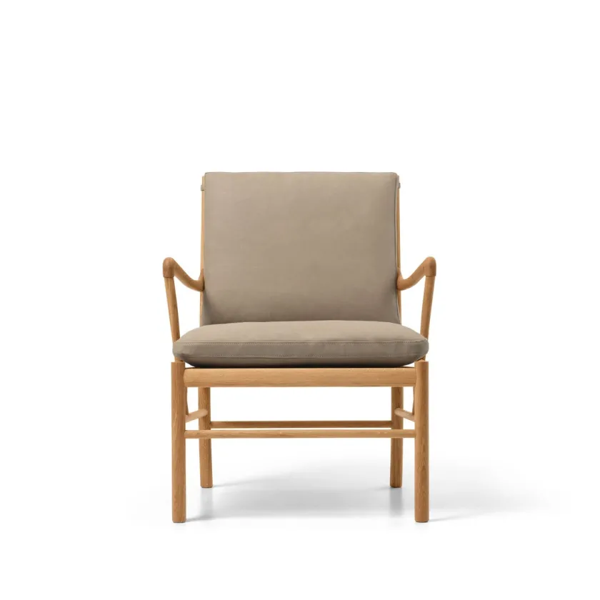 Carl Hansen & Søn OW149 Colonial lænestol, valnød olie, Terra-læder af Ole Wanscher> Loungestole|Lænestole